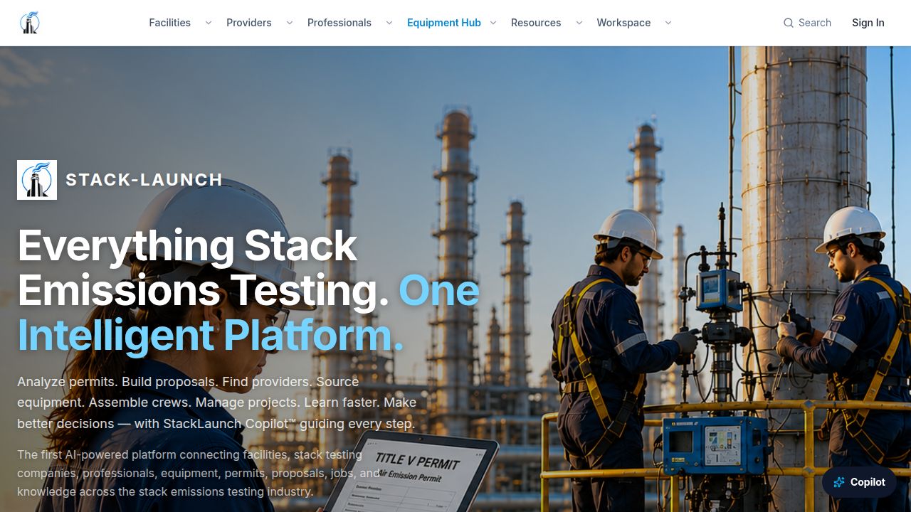 StackLaunch | Stack Emissions Testing Platform